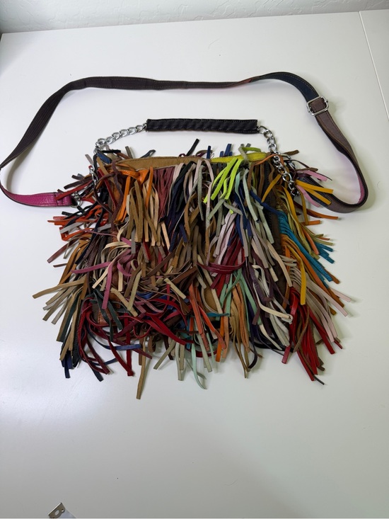 Handbags - Vintage Fringe Crossbody Bag in Multicolor